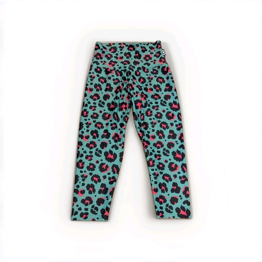 Y2K Neon Leopard Print Workout Leggings Coquette Gym‎ Activewear M Nwt Festival